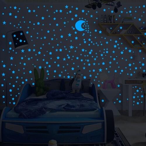 Stars Glow In The Dark Wall Stickers Fluorescent Stickers 3d For Kids Baby Room Bedroom Home Decor Party Holiday Decor #WT
