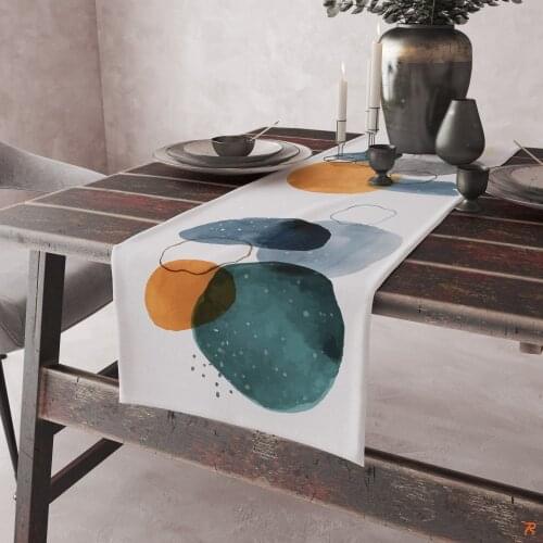 Digital Printing Table Cloth Pattern Easy To Clean Table Decor Runner