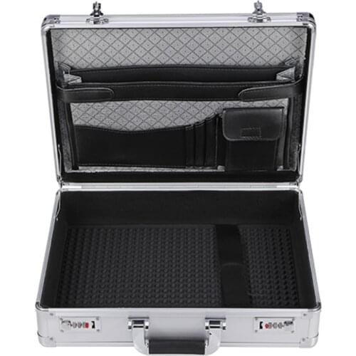Portable Aluminum Tool case Outdoor suitcase toolbox password File box Impact resistant safety case equipment case 45x33x13cm