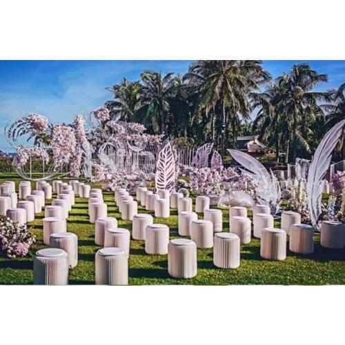 Wedding props creative window display beautiful Chen wedding dessert table paper folding Roman column road guide column