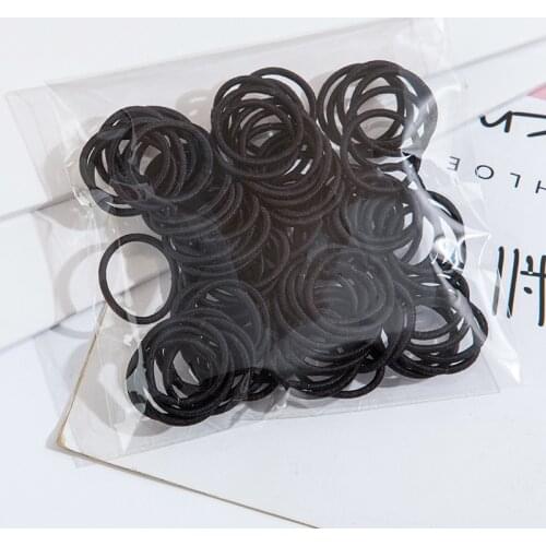 Girls Colorful Black Nylon Small hair Gum Child Ponytail Holder Rubber Bands Headband Elastic Hair Bands For Kids