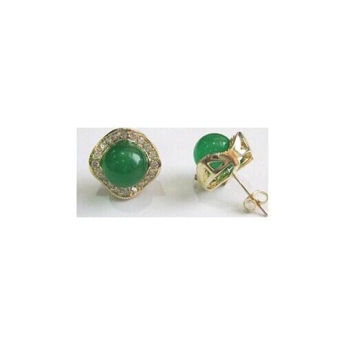 Hj 00763 Genuine Natural Green Earring AAA