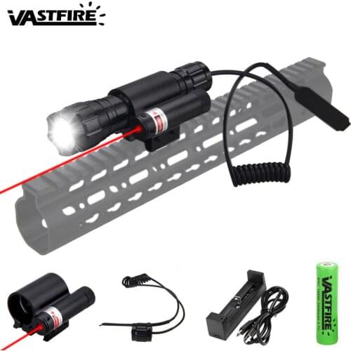 501B XM-L T6 Whtie 5000LM Led Tactical Hunting Flashlight Rifle Underbarrel Scout Lamp With Green/Red Laser Dot Sight Lantern