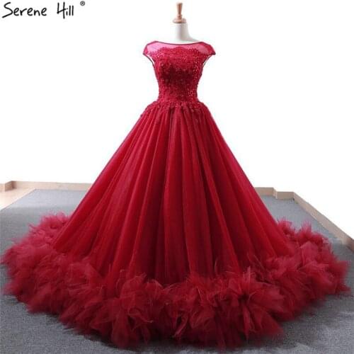 Vintage Red Sleeveless Lace Up Wedding Dresses 2020 New Diamond Pearls Fashion Sexy Bride Gowns Real Photo
