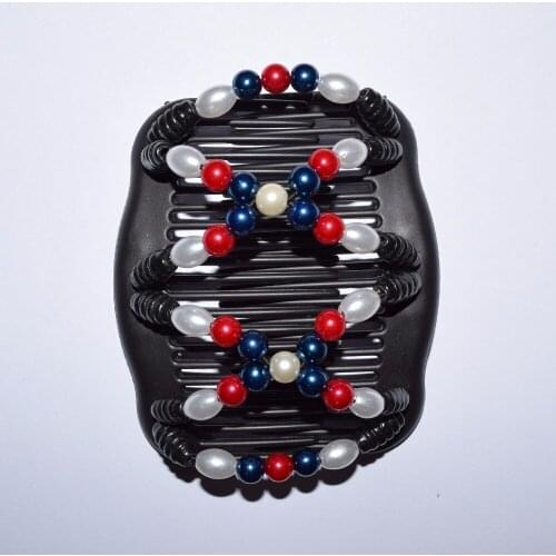 Blue red white beads magic combs christmas festevial comb shining special gift 20pcs per Lot