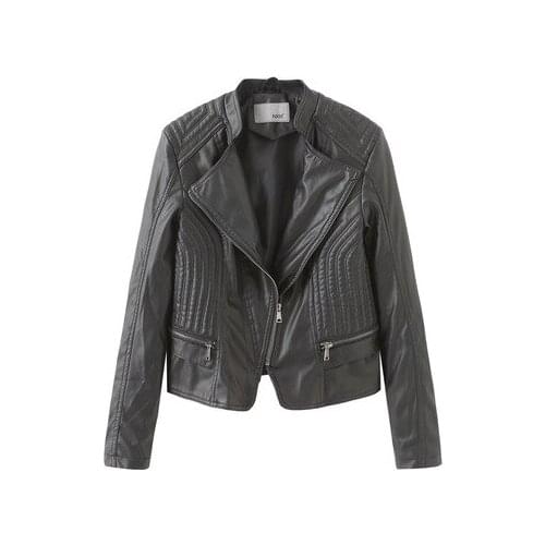 Women coat New womens leather PU leather jacket Slim female jacket ladies motorcycle clothing autumn spring street styly