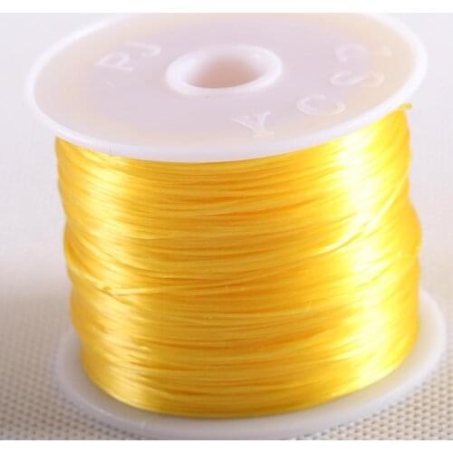 0.6MMx50M Yellow Cord For Making Bracelet 2Rolls Elastic Crystal Beading String Line Neckalce Rope String Cord N005