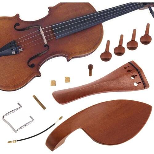 12Pcs 4/4 Jujube Wood Violin Fiddle Tuning Pegs Endpin Tailpiece Fittings Luthier Tools Set Violin Accessories