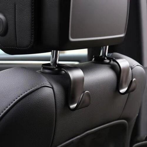 2pc Multi-functional Auto Seat Headrest Hook Hanger Seat Back Leather Storage Drawhook Car Interior Accessories Fastener & Clip