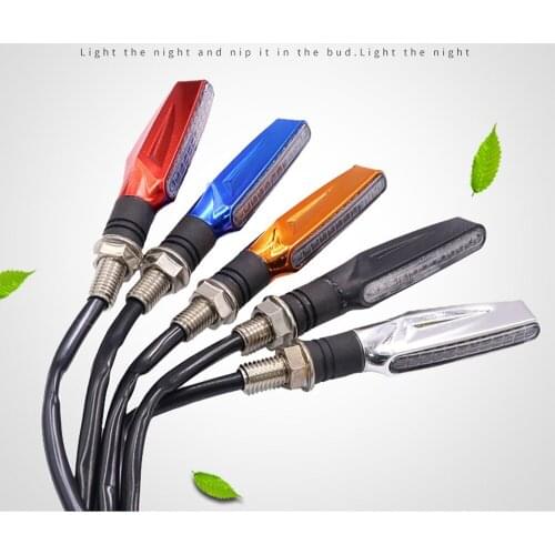 2PCS Universal LED Motorcycle Turn Signal 12v IP68 Waterproof Sequential Amber Flasher Indicator Blinker Rear Lights Accessories