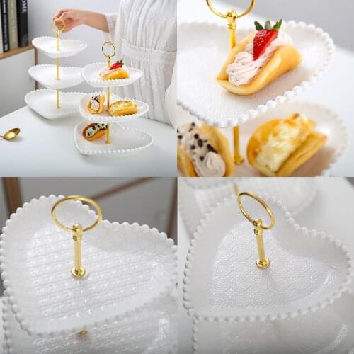 3-Tier Porcelain Cake Stand Elegant Dessert Cupcake Stand - Pastry Serving Holiday Xmas Decor Dessert Cake Holder Tray