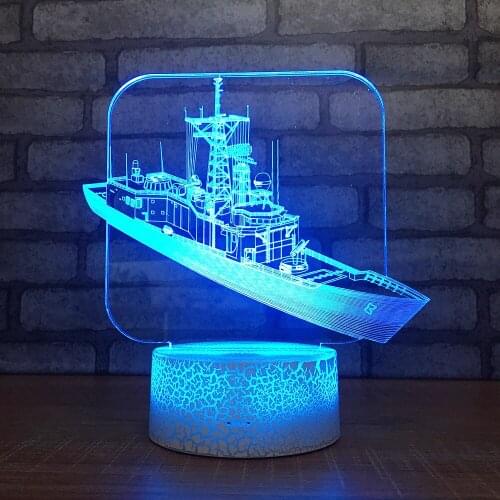 Boat 3d Colorful Creative Lamp Bedroom Bedside Plug Air Desk Lamp Bedside decorative Table Lamps for childrens bedroom