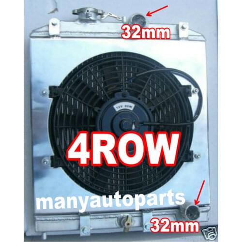 3ROW 52MM Aluminum Radiator 92-00 FOR Honda Civic EK EG D15 D16 B16 B18 + FAN Shroud 93 94 95 96 97 98 99