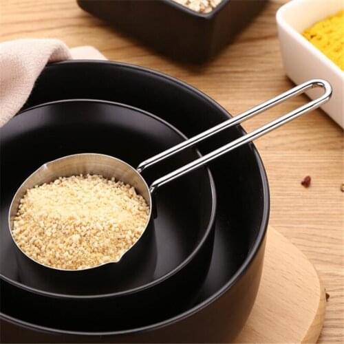 4Pcs/Set Stainless Steel Measuring Cup Kitchen Measuring Spoon Scoop For Baking Tea Coffee Kichen Accessories Measuring Tool Set