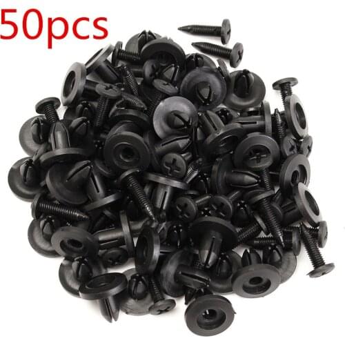 50Pcs Auto 6mm Hole Car Door Trim Panel Clips Rivet Retainer Fasteners for Honda for Toyota