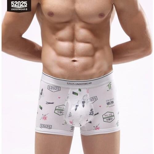 52025 Men Underwear Boxers Cotton Modal Original Print Soft Cofortable Underpants Breathable Boxershorts Men Underwear Sexy