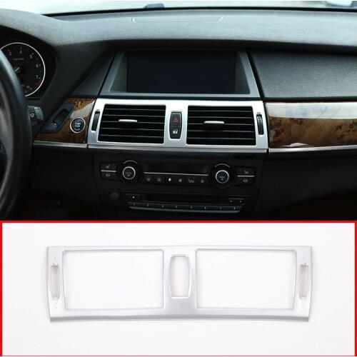 Car Matte Silver Center Air Conditioning Vent Frame Trim For BMW X5 E70 2008-2013 Accessories