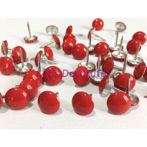 Free shipping 500pcs/lot 11mm Red Printed Home or Garden Decorative Tack, Hobnail, Upholstery Nail