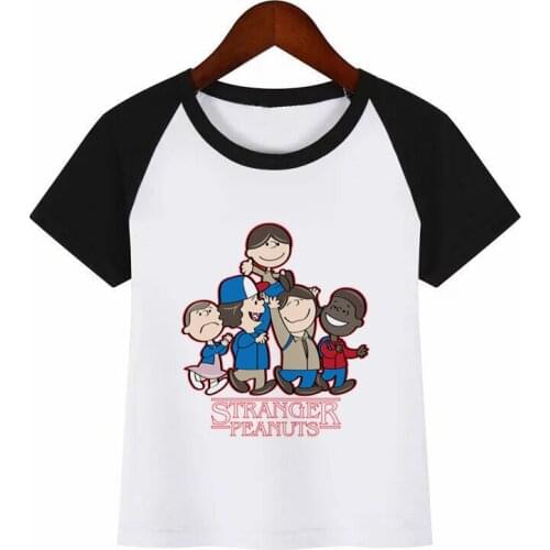 Boys Girls Stranger Things Cartoon Funny T-shirt Kids Summer Tops Children Short Sleeve Tshirt Baby Clothes