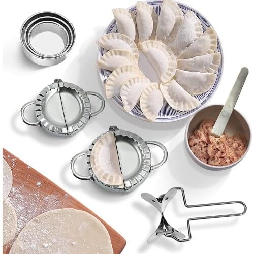 Stainless Steel Dumpling Maker Manual Ravioli Gyoza Mold Press Pierogi Mould Dough Cutter Cooking Kitchen Pastry Tool