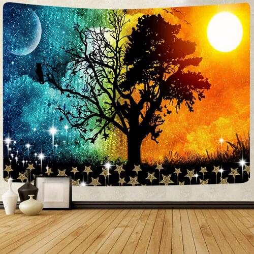 Simsant Tree of Life Tapestry Psychedelic Forest Colorful Tree Galaxy Art Wall Hanging Tapestries for Living Room Home Decor