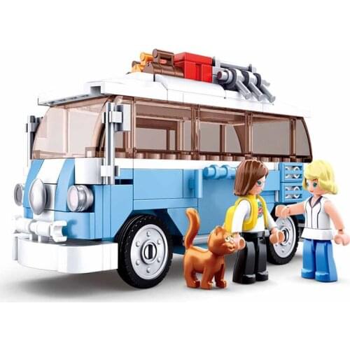 City T1 Van Bus Camper Car Model Kit DIY Building Blocks Creator Friends Figures Bricks Speed Champions Classic Toys For Kids