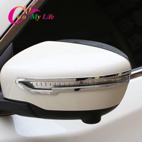Color My Life Chrome Rearview Mirror Cover Strips Rear View Mirror Protector Trim for Nissan X-trail Xtrail T32 2014-2020 Parts