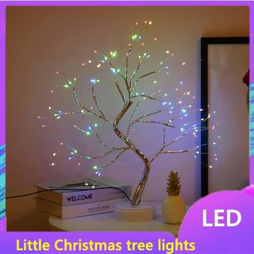 Simulation LED Tree Light Copper Wire Lamp Battery USB Starry Night Light Table Lamp Christmas Tree Branch Light Lantern