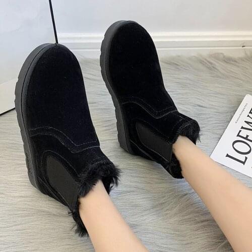 Classic Genuine Cowhide Leather Snow Boots 100% Wool Women Boots Warm Winter Shoes for Women Platform Shoes Zapatos De Mujer