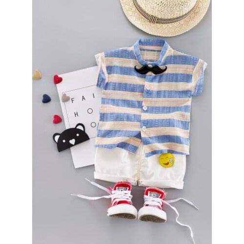 Children Clothes Set Casual Boys Chinese Style Clothing Beard Bow Tie Shirt +Shorts Infant Kids Outfits Baby Clothes Suit