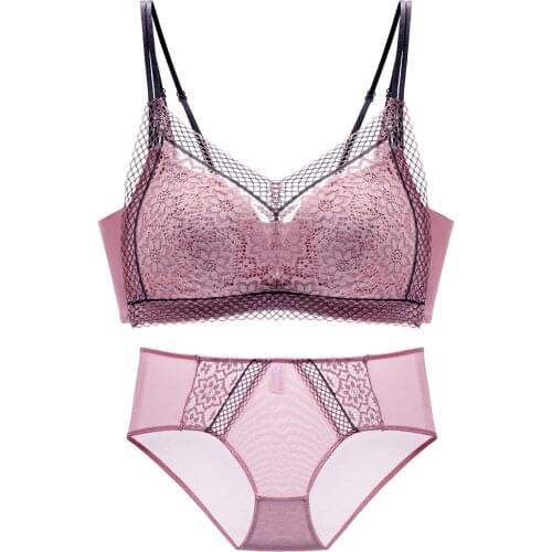 Womens Bras Set Sexy Lingerie Panties Wireless Bra Briefs Push Up Brassiere Ladies Underwear Sets Tops