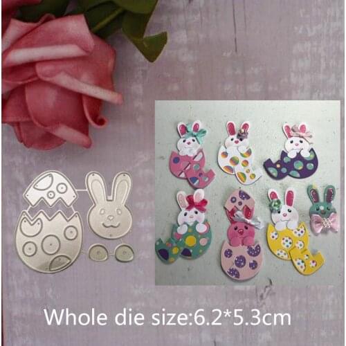6.2*5.3cm Easter Rabbit eggshell 2019 new metal cutting dies for DIY Scrapbooking stencil Decorative Embossing craft die cuts
