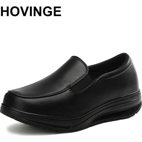 HOVINGE Moccasins Woman Nurse Work Walking Wedge Shoes Shake Shoes