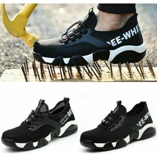 Mens Womens Steel Toe Work Safety Shoes Lightweight Breathable Casual Hiking Sneaker Trainer Protective Boots