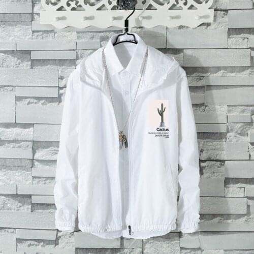 Mens Windbreaker Jackets Spring Summer Fashion Casual Thin Streetwear Coat Hooded Pure Color Sunscreen Clothes