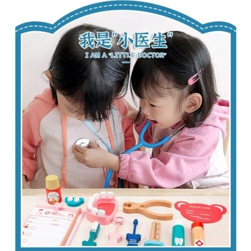 Wooden little doctor toy set medical box girl child 3-year-old nurse stethoscope boy 5-year-old baby tool