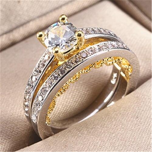 Set Rings 925 Sterling Silver Jewelry Size 6/7/8/9 Womens White Color Crystal Rings Wedding Party Gift R019