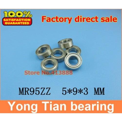 NBZH free shipping Wholesale Double Shielded Mini Deep Groove Ball Bearings MR95ZZ 5*9*3 mm high quality ABEC-5 Z2 500pcs/lot