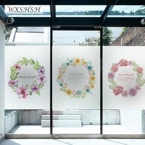 Custom Size Static Cling Glass Film Garland Sun-Blocking Private Home Decorative PVC Opaque Frosted Durable Removable Tint-Film