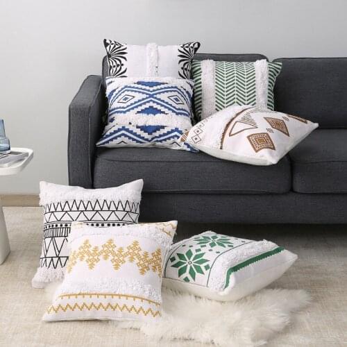 Nordic Minimalist Polyester Cotton Geometric Pillowcase Home Office Sofa Pillowcase Square Cushion