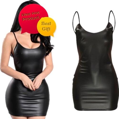 New Hot PU Leather Exotic Dress Babydoll Womens Erotic Lingerie Underwear Sex Clubwear Sleepwear Plus Size Bodysuit