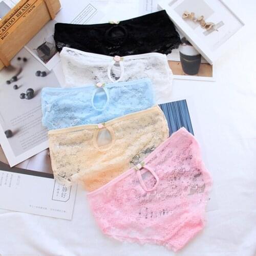 New Arrived 4Pcs/Lot Girl Panties Underwear Lace Briefs Cotton Lingerie Soft Comfortable Bowknot Cartoon Panty Wholesale H008-4