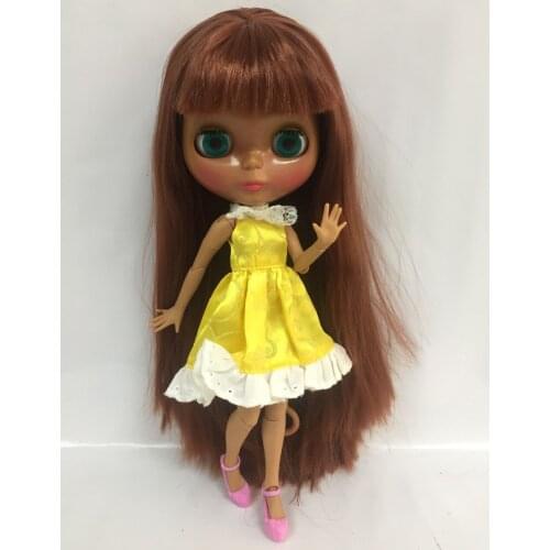 Nude Blyth Doll joint body black skin with bang fashion doll factory doll Suitable For DIY 20170630BBl