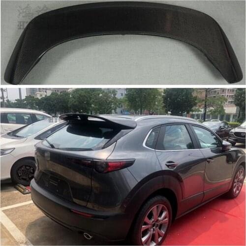 NEW High Quality ABS Black & Carbon Fiber Rear Trunk Lip Spoiler Roof Spoiler Wing Fits For Mazda CX30 CX-30 2019 2020 2021 2022