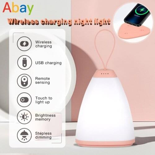 Remote Control Hand Lamp Usb Stepless Dimming Wireless Charging Portable Led Reading Eye Protection Touch Bedside Night Light
