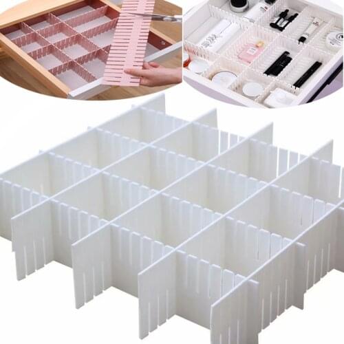2/4Pcs DIY Adjustable Storage Partition Board Plastic Drawer Divider Combination Partition Board Space-saving Division Organizer