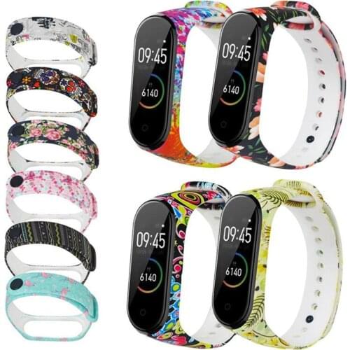 For Mi band 3 4 strap print silicone wrist strap for xiaomi mi band 3 Replacemet colorful wristband for Mi band 3 bracelet band