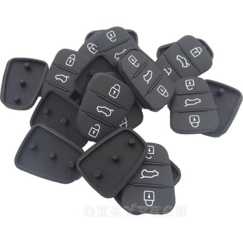 50pcs/lot best good 3 Buttons Car Remote Key Rubber Case Button Pad For Hyundai or Kia I30 IX35 I20 for kia key pad silicone