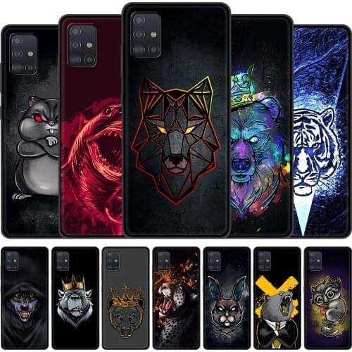 Animal Lion Wolf Tiger Bear Shark Phone Case for Samsung Galaxy A51 A71 A21S A12 A11 A31 A52 A41 A32 A72 A02S Silicon Back Cover