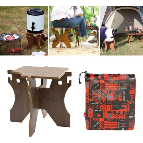 Camping Water Bucket Stand Portable Beer Pail Holder BBQ Grill Folding Stool
